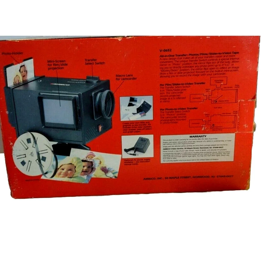 Vintage Ambico All in One Video Transfer Photos Films Slides to Video Mod V-0652